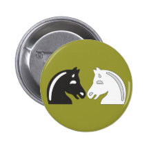 Springer schwarz weiss knight black white button