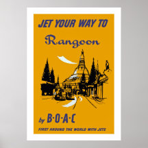 Spritzen Ihre Weise nach Rangun Plakat