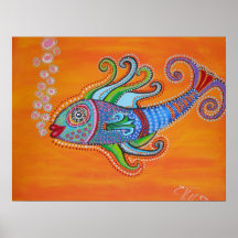 Sprudeln das Fisch-Plakat