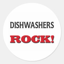 Spülmaschinen-Felsen Runder Sticker