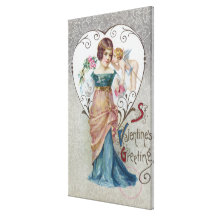 St. Der Gruß-Amor des Valentinsgrußes Gespannter Galeriedruck