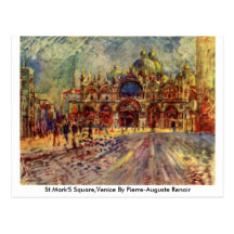 St Mark Quadrat, Venedig durch Pierre-Auguste Reno Postkarte