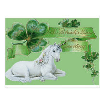 St Patrick TagesEinhorn Postkarte