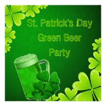 St Patrick Tagesgrün-Bier-Party Ankündigungskarten