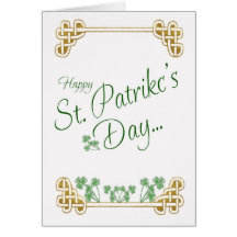 St Patrick Tageskarte mit Kleeblattceltic-Knoten