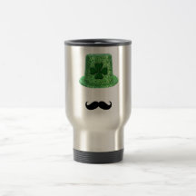 St Patrick TagesKleeblatt-Schein-Hut u. Schnurrbar Tee Tasse