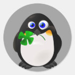 St Patrick TagesPinguin Runder Aufkleber