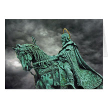 St Stephen brachte an einem Pferd an (2) Grußkarte