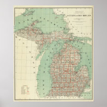Staat von Michigan Posterdruck