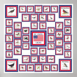 STAATS-VÖGEL WHITE/553 USA 50 POSTER