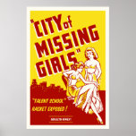 "Stadt der vermissten Mädchen" Vintages Film-Plaka