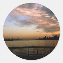 Stadt-Sonnenuntergang-Skyline Aufkleber