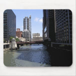 Stadt von Chicago- u. Michigansee-Skizze Mousepad