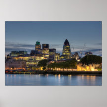 Stadt von London nachts Plakatdrucke