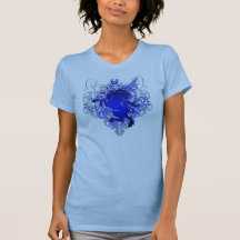 Städtische Diamant-Fantasie-blaues Einhorn-T-Shirt