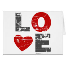Städtisches romantisches des Vintagen Liebe-Herz-V Karten