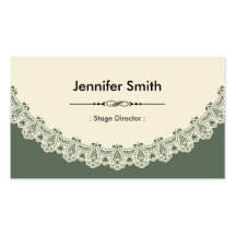 Stage Director - Retro Chic Lace Business Cards