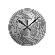StahlYin Yang Drachen Uhren