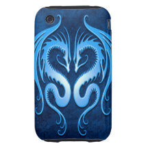 Stammes- Drachen, blau Tough iPhone 3 Etuis