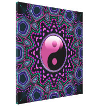 Stammes- rosa Yin Yang eingewickelte Leinwand Sun Leinwanddruck