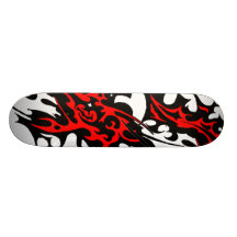 Stammes- Tätowierungs-Blätter (Rot und Schwarzes) Skateboard Bretter