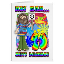 Starker 40. Geburtstag - Hippie-Geburtstag Karte