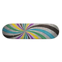 Starker Retro gewundener Sunbeam-Strahln-Strudel Individuelles Skateboard