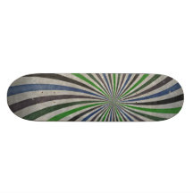 Starker Retro gewundener Sunbeam-Strahln-Strudel Bedrucktes Skateboard