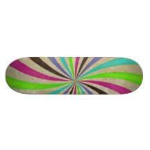 Starker Retro gewundener Sunbeam-Strahln-Strudel Bedrucktes Skateboard