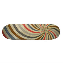 Starker Retro gewundener Sunbeam-Strahln-Strudel Individuelles Skateboard