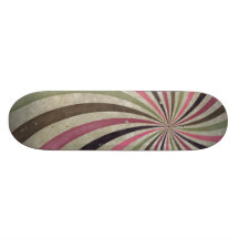 Starker Retro gewundener Sunbeam-Strahln-Strudel Bedrucktes Skateboard