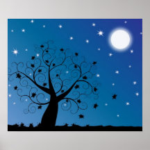Starry Blätter Posterdruck