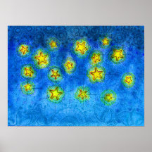 Stary Stary Nacht auf einem Hennastrauch Tatto Him Plakatdruck