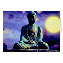 Statue von Buddha mit Sonne Karte
