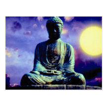 Statue von Buddha mit Sonne Postkarte