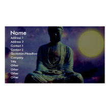 Statue von Buddha mit Sonne Visitenkartenvorlagen