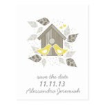 std yellow kissing birds postcard