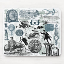 Steampunk Collage Colorized Mauspads