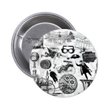 Steampunk Collage Nr. 2 Anstecknadelbuttons