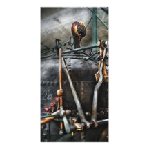 Steampunk - der Dampf-Motor Personalisierte Photo Karte