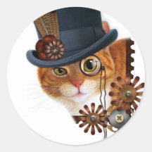 Steampunk Katze Aufkleber