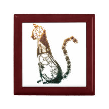 Steampunk Katze giftbox Schmuckschachtel
