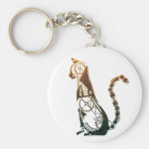 Steampunk Katze keychain Schlüsselanhänger