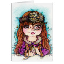Steampunk Mädchen Karte