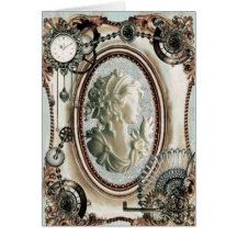 Steampunk Miniatur-blaue Karte 6x7