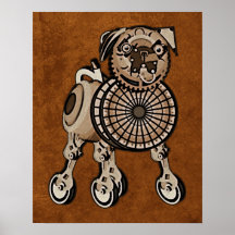 Steampunk Mops Poster