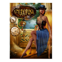 Steampunk Postkarte
