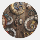 Steampunk - Uhr - Zeitmaschine Runder Aufkleber