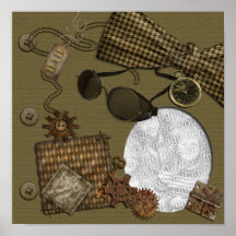 Steampunk Vati-Digital-Schrott-Seite Plakatdruck