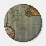 Steampunk Zeit-Maschine Kühlschrankmagnet